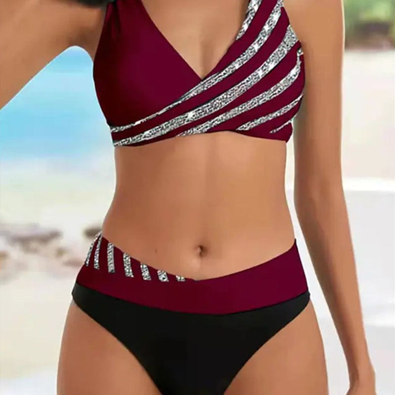 Damen Sportliches Bikini-Set mit trendigem Wickeloberteil R&B