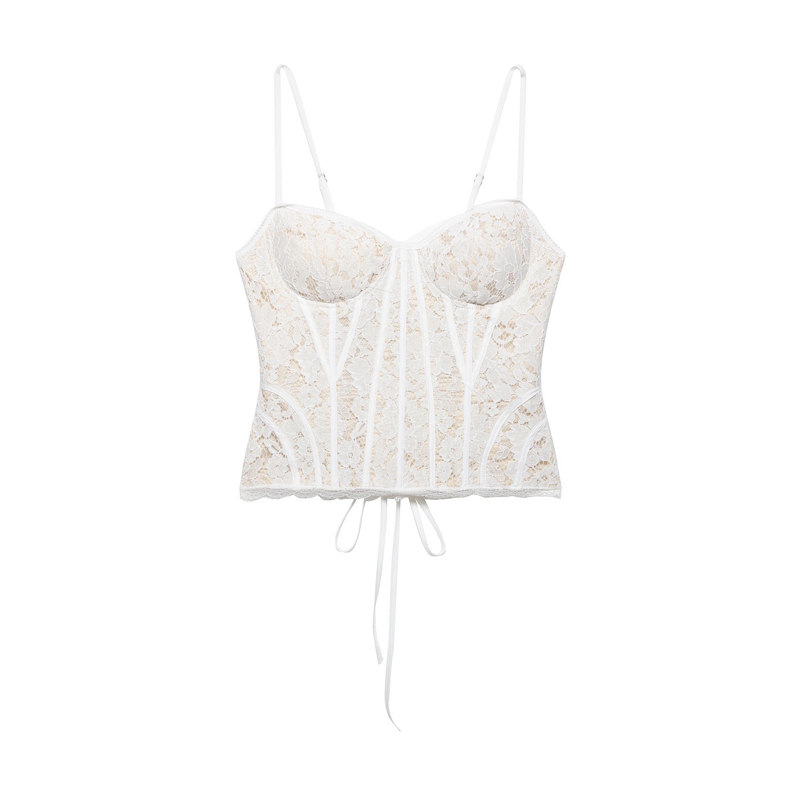 Damen-Corsage mit feiner Spitzenverarbeitung und verstellbaren Trägern R&B