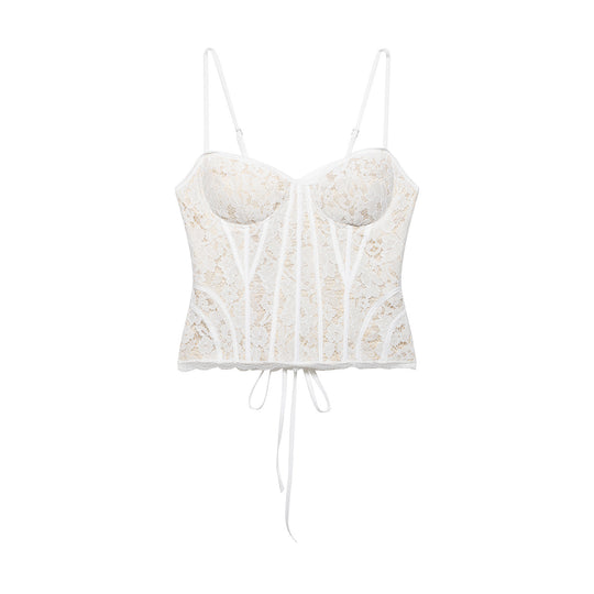 Damen-Corsage mit feiner Spitzenverarbeitung und verstellbaren Trägern R&B