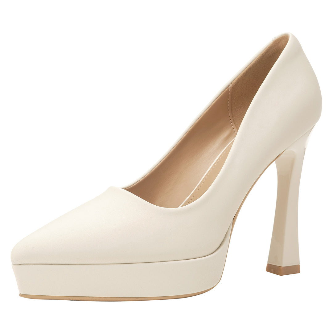 Damen Elegante Plateau-Pumps mit transparenter Absatzgestaltung R&B