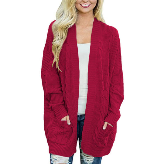 Damen Grobstrick Cardigan mit tiefen Taschen und eleganter Struktur R&B