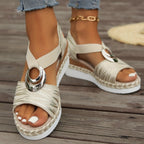 Damen Wedge-Sandaletten mit elegantem Riemendesign und komfortablem Fußbett R&B