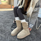 Damen kuschelige Winterstiefel mit verstellbarem Riemen und Soft-Futter R&B