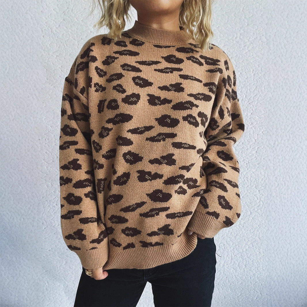 Damen Grobstrickpullover mit modernem Muster und lässigem Schnitt R&B