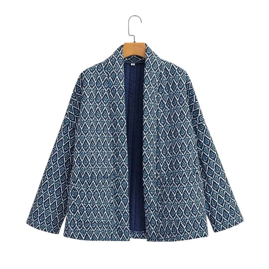 Damen Kimono-Jacke mit traditionellem Muster und bequemer Passform R&B