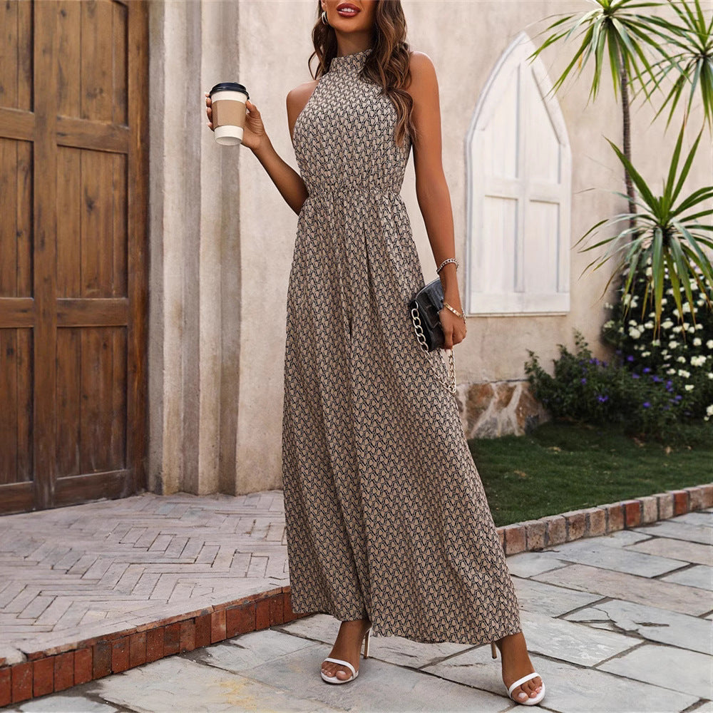 Damen Jumpsuit mit weitem Bein und hochgeschlossenem Ausschnitt R&B