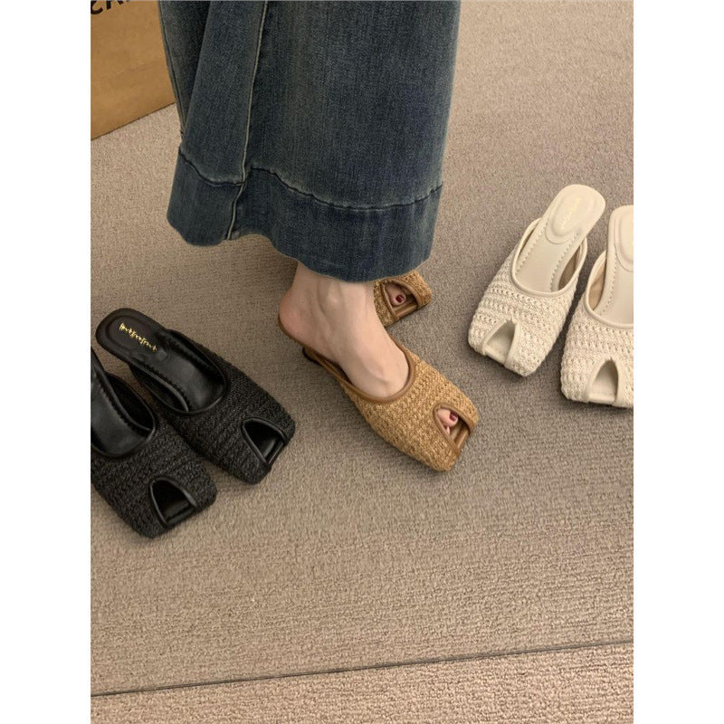 Damen atmungsaktive Mules mit elegantem Rüschendesign R&B