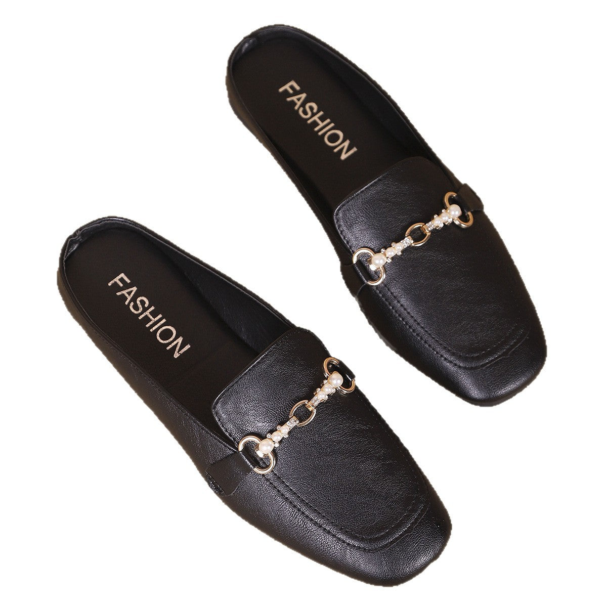 Damen Elegante Mokassins mit Perlen-Detail und modischem Kettenverschluss R&B