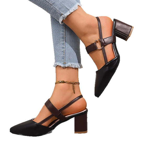 Damen Slingback Heels mit transparentem Design und elegantem Blockabsatz R&B
