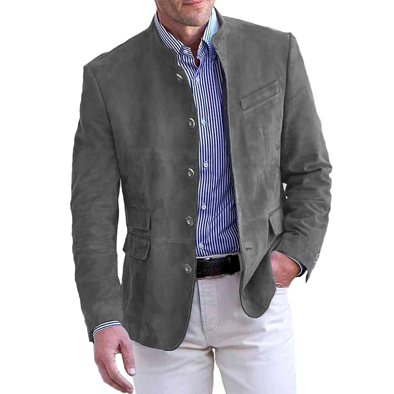Herren elegante Wildlederjacke mit modernen Akzenten R&B