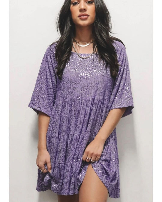 Damen funkelndes.Blusenkleid mit lockerer Passform R&B