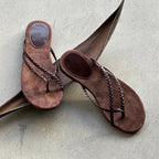 Damen Trendige Zehentrenner-Sandalen mit geflochtenem Riemendesign R&B