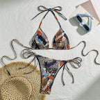 Damen Triangel-Bikini mit modischem Tiermuster R&B