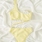 Damen Einseitiger Schnitt Bikini mit Raffung R&B