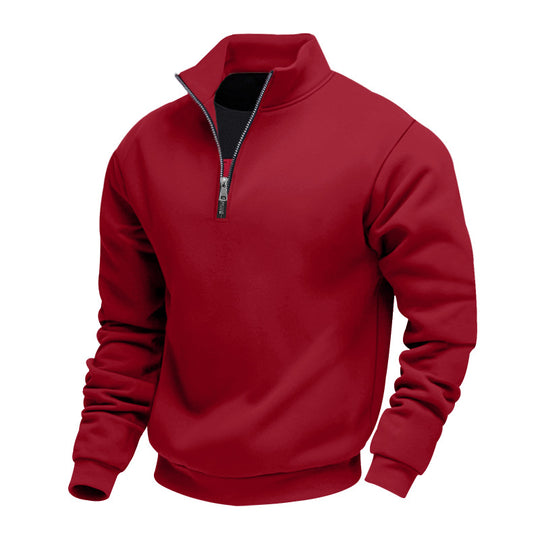 Herren sportlicher Sweatshirt mit modernem Stehkragen und Reißverschluss R&B
