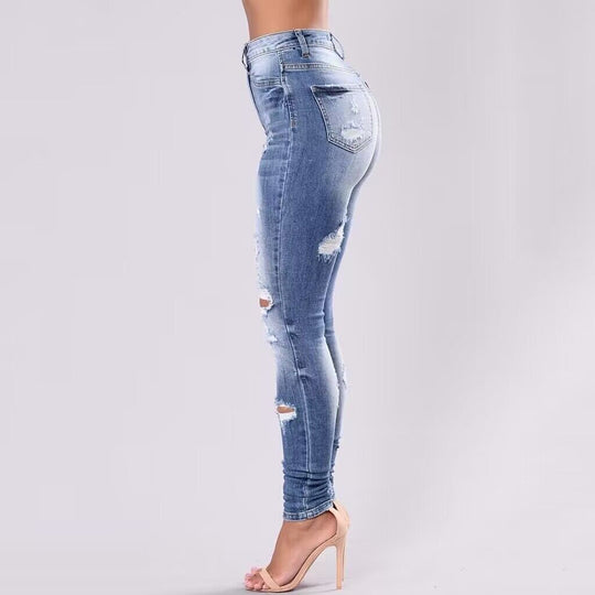 Damen Skinny Ripped Jeans mit modernem Used-Look R&B