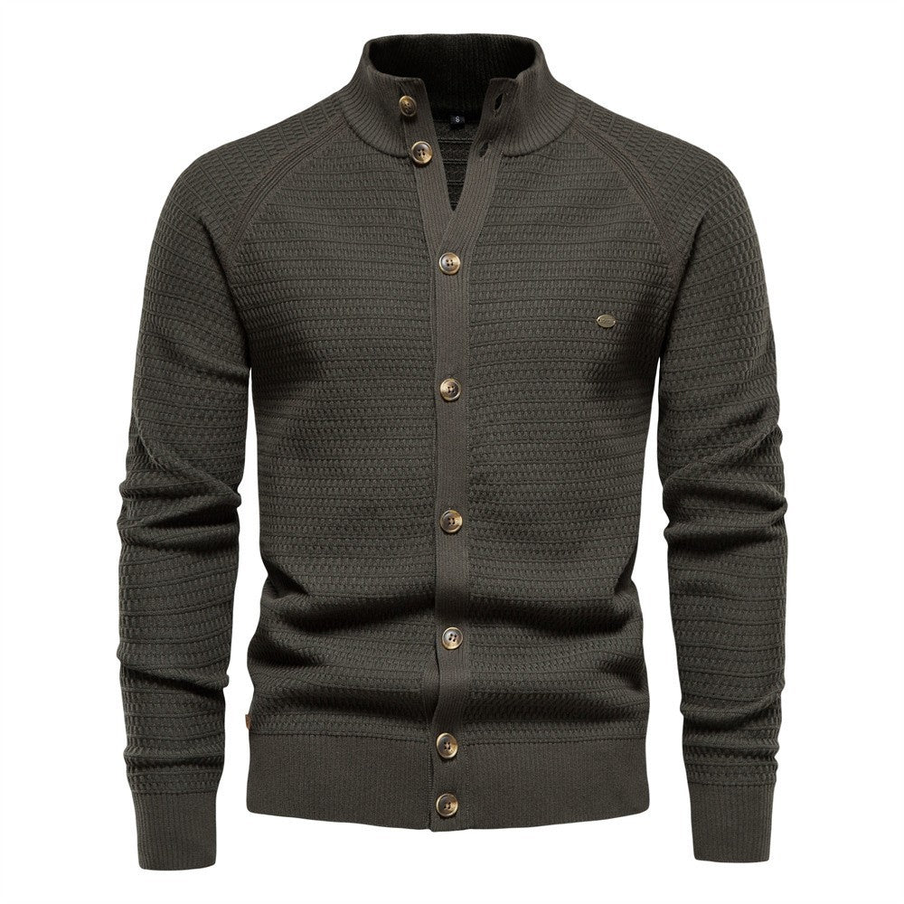 Herren Strickjacke mit modernem Zipper und stilvollen Knopfdetails R&B