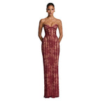Damen figurbetontes Spitzenkleid mit Bustier-Oberteil und eleganten Details EB