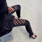 Damen Figurbetonte Leggings mit Netzdetails R&B