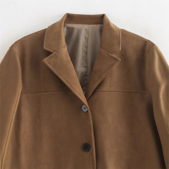 Damen Elegante Suedeblazerjacke R&B