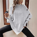 Damen Oversized Strickpullover mit Rollkragen und Knopfdetails R&B