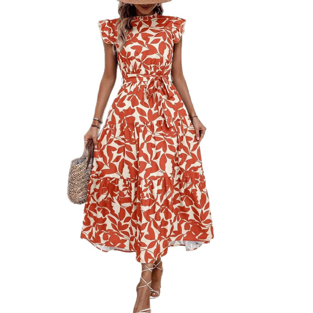 Damen Maxikleid mit Rüschendetails und floralem Print R&B