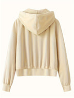 Damen sportlicher Kapuzenpullover mit Reißverschluss und elastischem Saum R&B