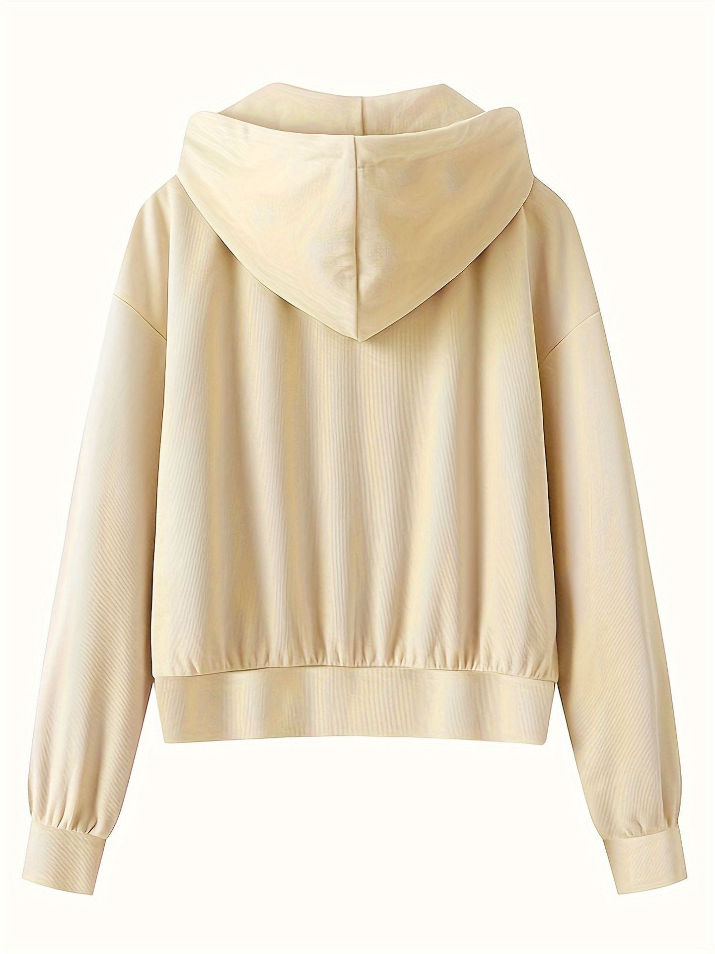 Damen sportlicher Kapuzenpullover mit Reißverschluss und elastischem Saum R&B