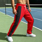 Herren nan sportliche Jogginghose mit Kontrast-Seiteneinsätzen, elastischem Bund, Kordelzug und Seitentaschen R&B