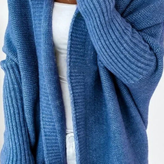 Damen Lässiger Strickpullover mit offener Front und feiner Struktur R&B