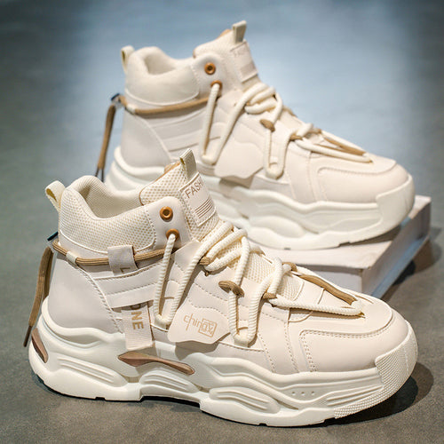 Damen Modische High-Top Sneakers mit robustem Design und atmungsaktiver Oberflächenstruktur R&B