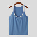 Herren Atmungsaktives Fitness-Tanktop mit breiten Trägern und flachem Saum R&B