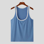 Herren Atmungsaktives Fitness-Tanktop mit breiten Trägern und flachem Saum R&B