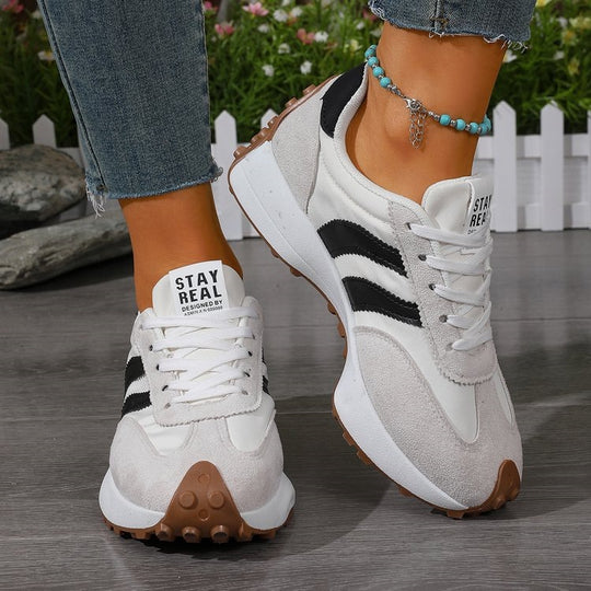 Damen Sportliche Retro Sneakers mit modischem Wildleder-Design R&B