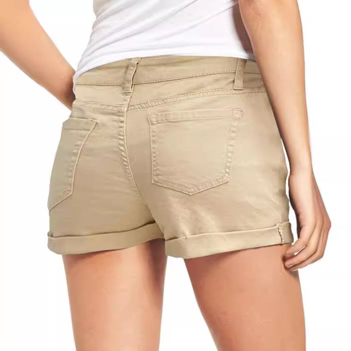 Damen Modische Destroyed Shorts aus Denim mit lässigem Schnitt und fransigen Details R&B