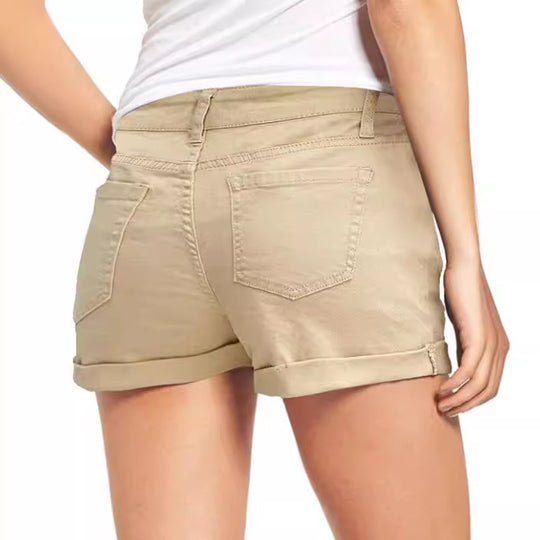 Damen Modische Destroyed Shorts aus Denim mit lässigem Schnitt und fransigen Details R&B
