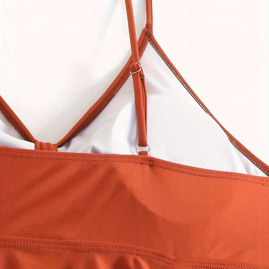 Damen Wickel-Bikini-Oberteil mit modischer Hose R&B