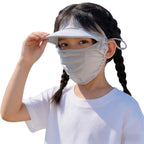 Unisex nan Kinder-Sonnenvisier mit integrierter atmungsaktiver Gesichtsmaske, verstellbarem Nackengurt und perforierter Kinnpartie  R&B