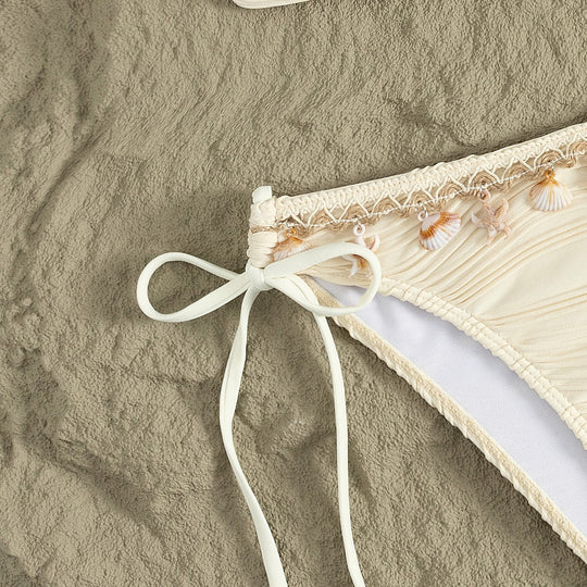 Damen Bandeau-Bikini mit Muschelverzierung R&B