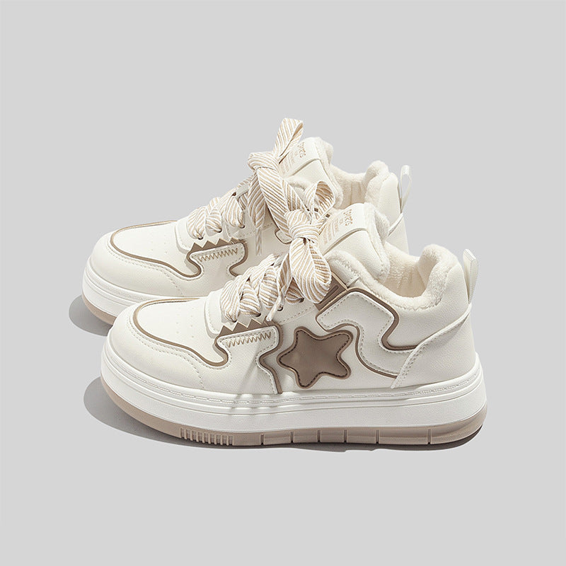 Damen Sportliche Winter Sneakers mit warmem Futter und verspieltem Sternenmotiv R&B
