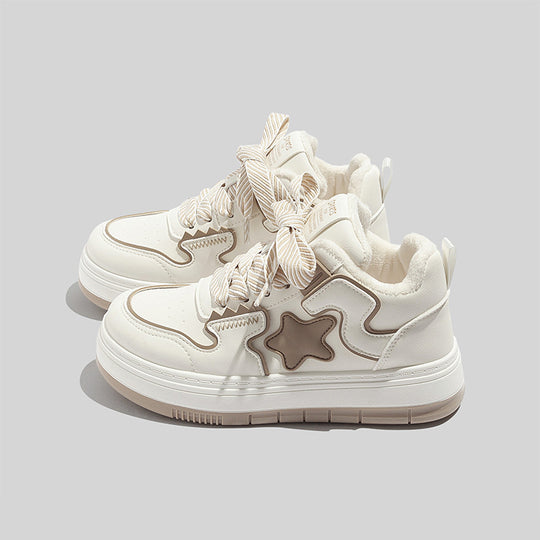 Damen Sportliche Winter Sneakers mit warmem Futter und verspieltem Sternenmotiv R&B