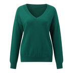 Damen eleganter V-Ausschnitt Pullover R&B