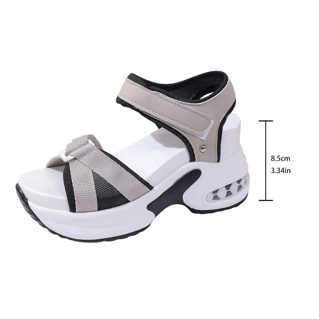 Damen Wedge-Sandalen mit luftiger Mesh-Oberfläche und verstellbaren Riemen R&B