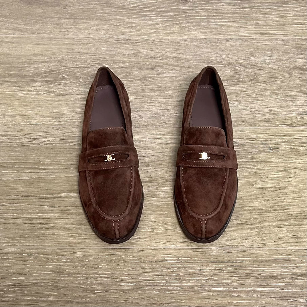 Damen Loafer aus hochwertigem Wildleder mit elegantem Schnallen-Detail R&B