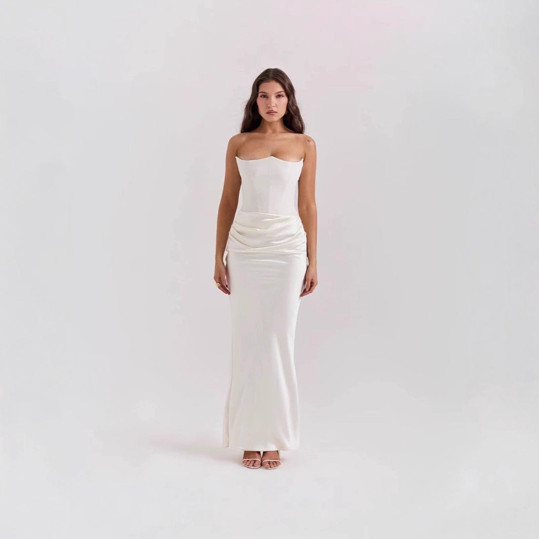 Damen Figurumspielendes Maxikleid mit raffinierter Raffung R&B