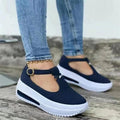 Damen Plateau-Sneaker mit modischem Schnallenverschluss und luftiger Sohle R&B