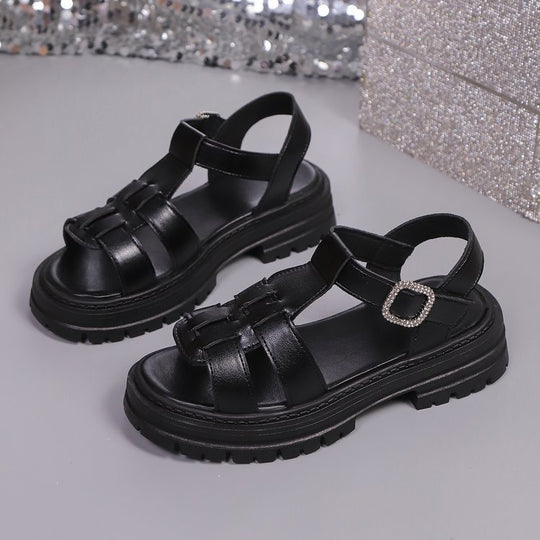 Damen komfortable Riemensandalen mit modischer Schnallenverzierung R&B