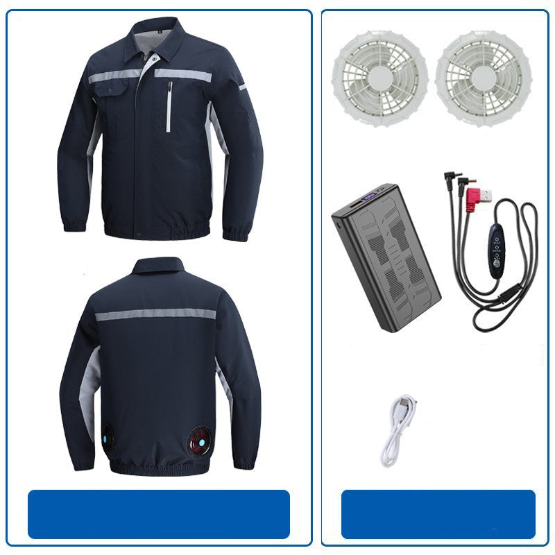Herren nan atmungsaktive Arbeitsjacke mit integrierten Rückenlüftern und reflektierenden Streifen R&B
