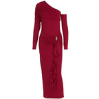 Damen elegantes Wickelkleid mit asymmetrischem Design und raffinierten Drapierungen R&B