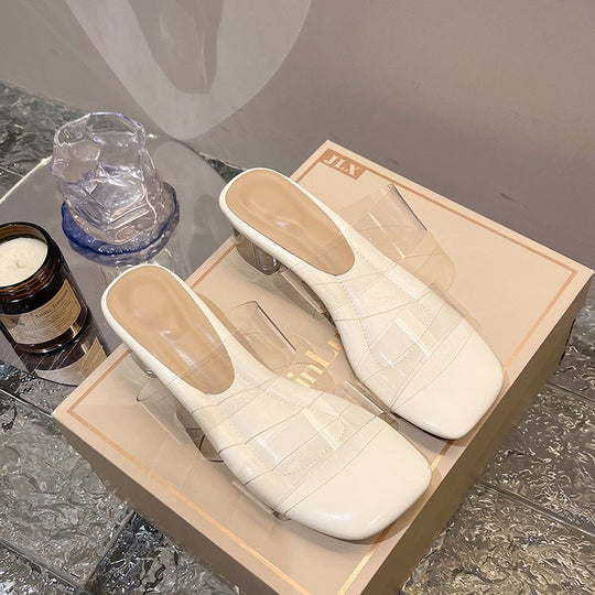 Damen Modische Mules mit blockiertem Absatz und komfortablem Fußbett R&B